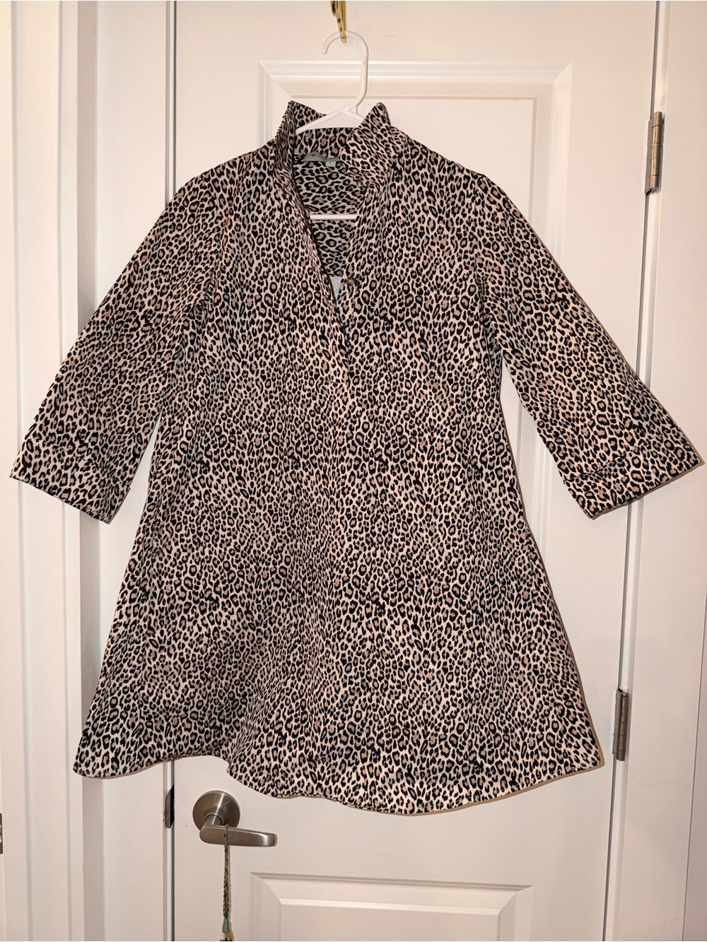 Tuckernuck Leopard Print Mini Dress in Black and Cream
